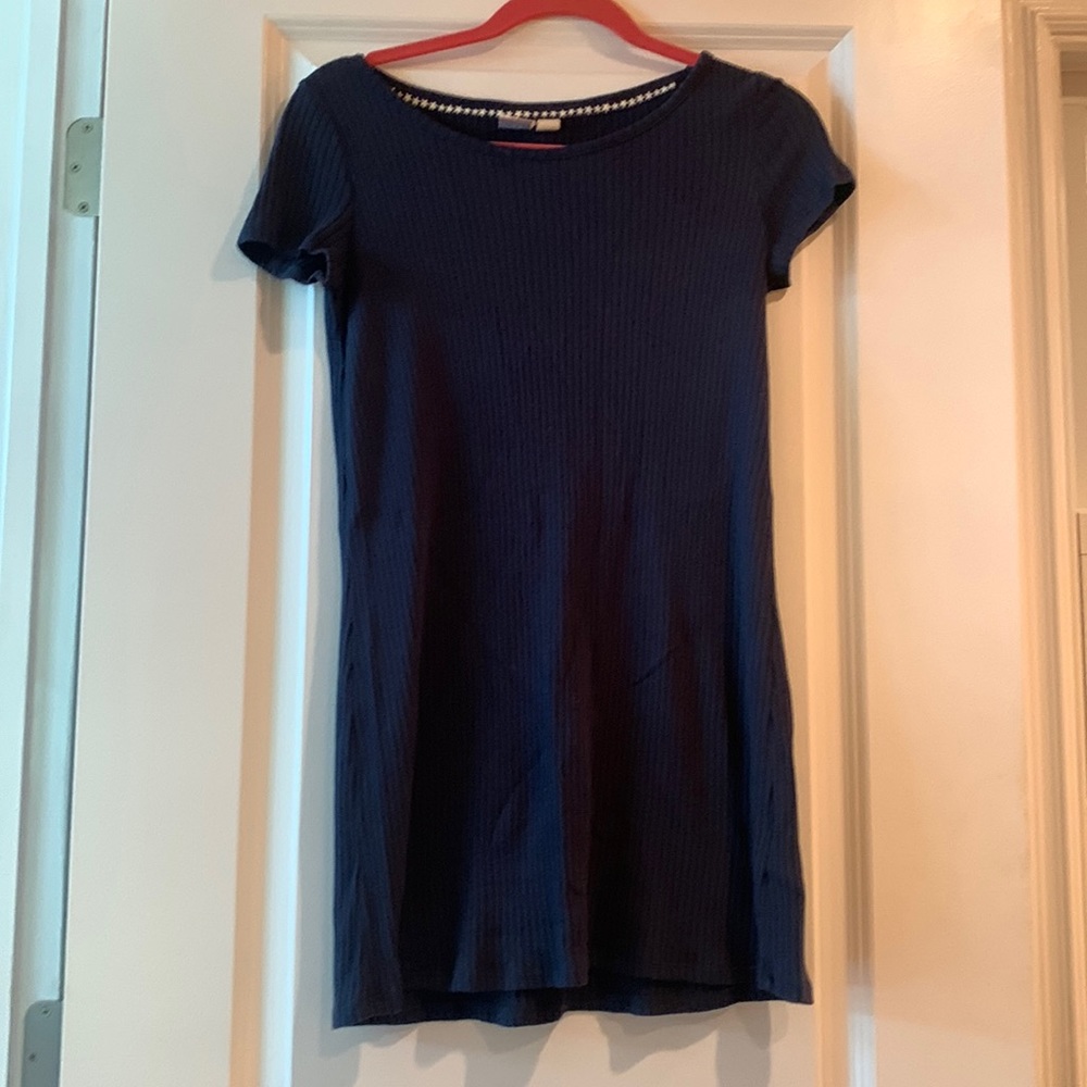 Roxy navy blue mini dress ribbed material size xs!